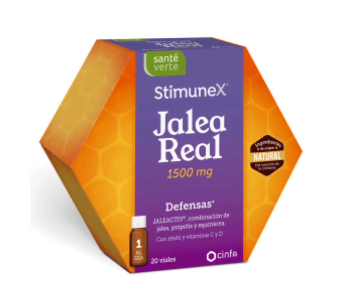 Santé Verte Stimunex Jalea Real Defensas 20 viales 10ml sabor limón