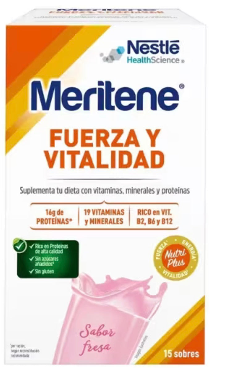 Meritene® FUERZA Y VITALIDAD - Batido fresa 15 sobres
