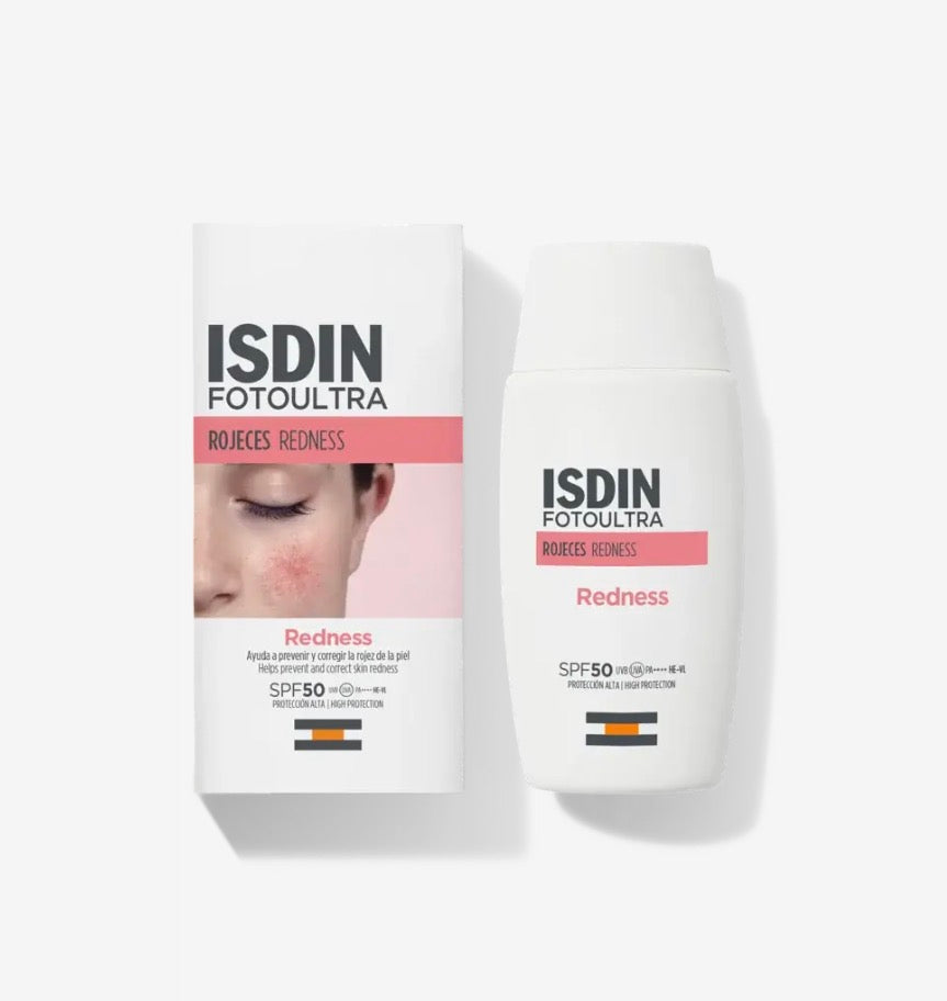 Isdin Fotoultra® Redness SPF 50
Protector solar facial para piel sensible que ayuda a prevenir rojeces de la piel