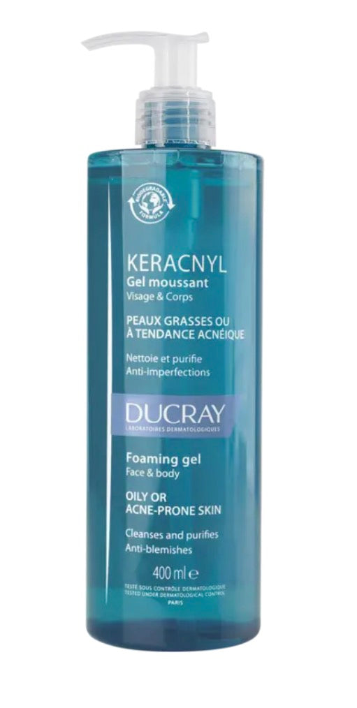 Ducray KERACNYL Gel Limpiador Cara y Cuerpo 400 ml
