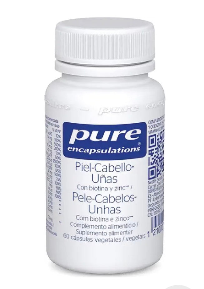 Pure Encapsulations Piel Cabello Uñas 60 Cápsulas Vegetales