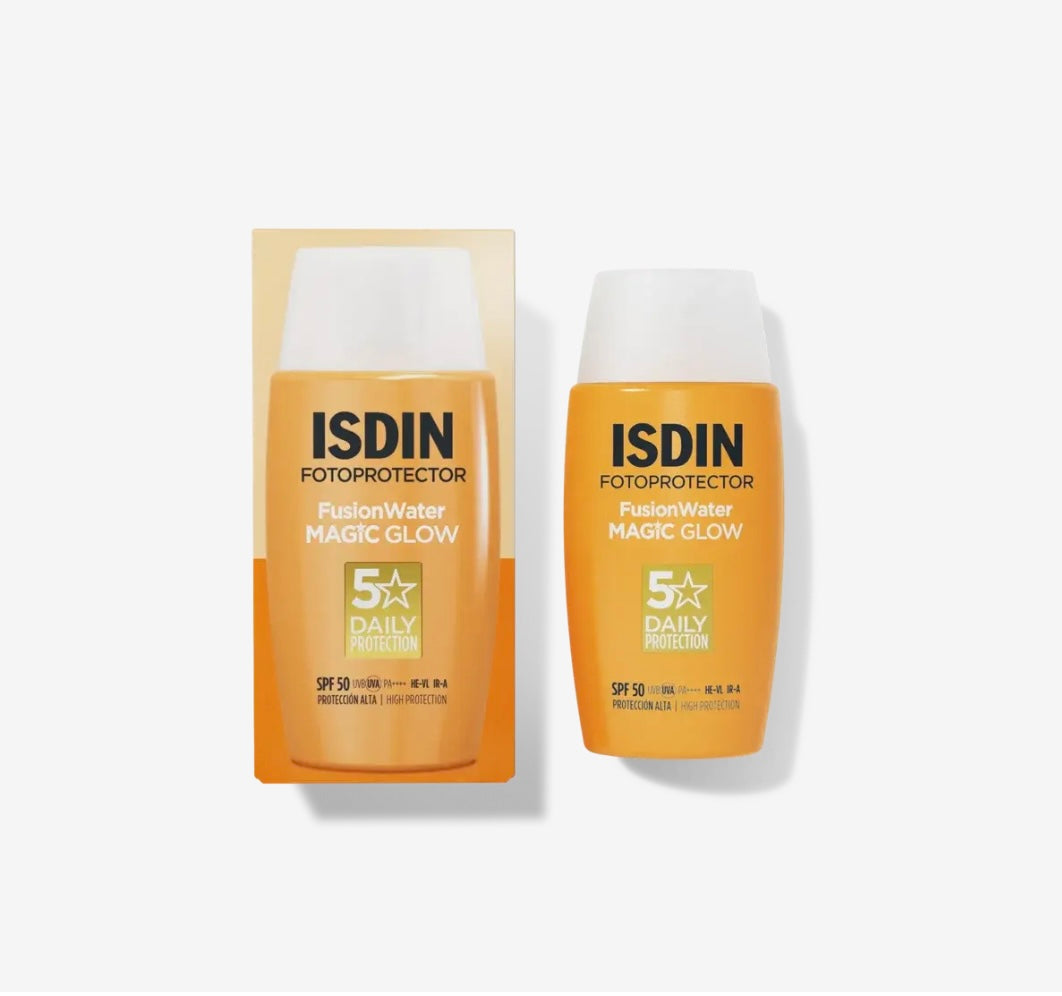Isdin FOTOPROTECTOR Fusion Water MAGIC GLOW SPF 50 Protector solar facial de uso diario ultraligero con efecto Glow