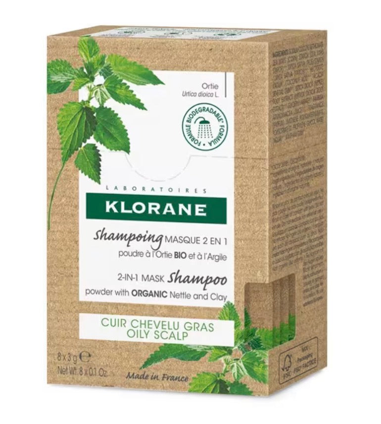 KLORANE Champú Mascarilla 2 en 1 Ortiga 3gr 8 sobres