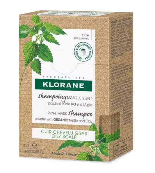 KLORANE Champú Mascarilla 2 en 1 Ortiga 3gr 8 sobres
