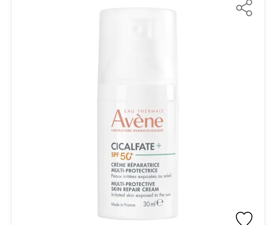 AVENE Cicalfate+ Crema Reparadora Protectora protección solar SPF50+ 30ml