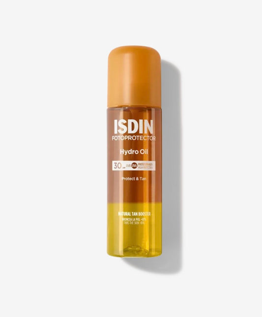 Isdin FOTOPROTECTOR Hydro Oil SPF 30
Protector solar corporal que potencia el bronceado natural de la piel