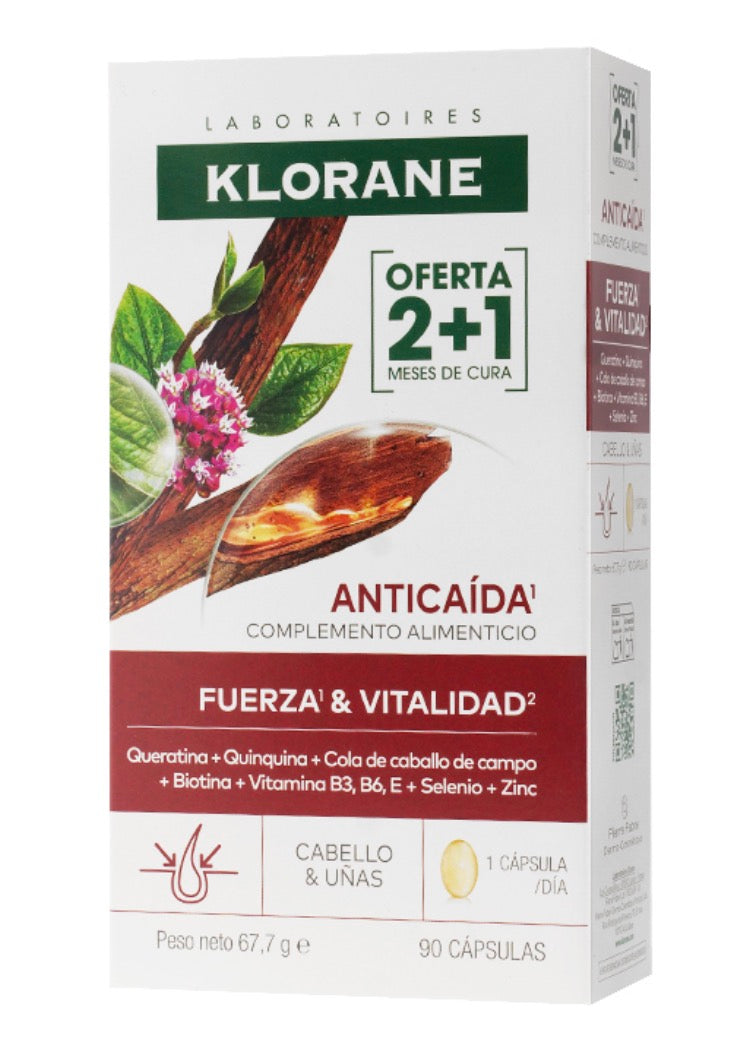 Klorane Anticaída Fuerza y Vitalidad 90 Cápsulas