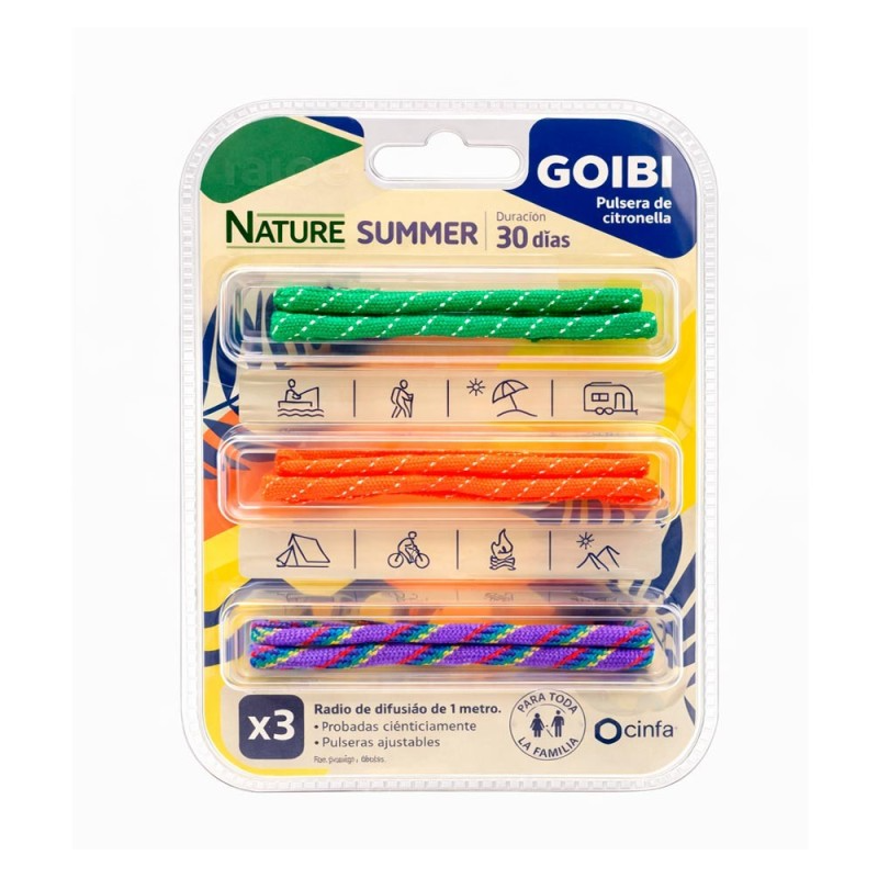 GOIBI PULSERAS DE CITRONELLA NATURE SUMMER 3 PULSERAS