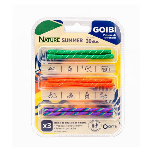 GOIBI PULSERAS DE CITRONELLA NATURE SUMMER 3 PULSERAS
