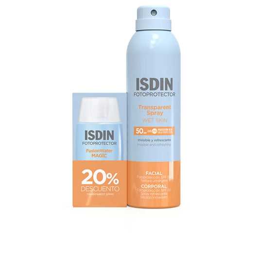 ISDIN Fotoprotector Pack Transparent Spray SPF50 250ml + Fusion Water Magic SPF50+ 50ml